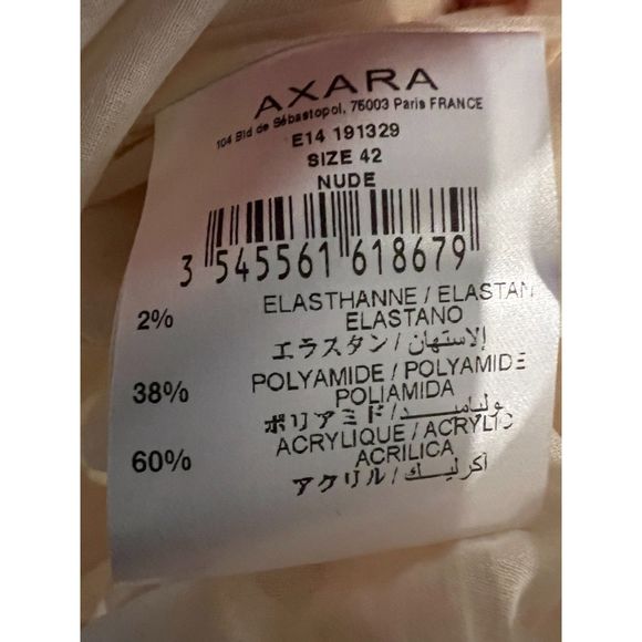 NWT Axara Paris Pleated Nude Dress Sheer Panels Size 10 a997 - Picture 10 of 11